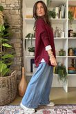 Charli Circle Knit Top Burgundy 